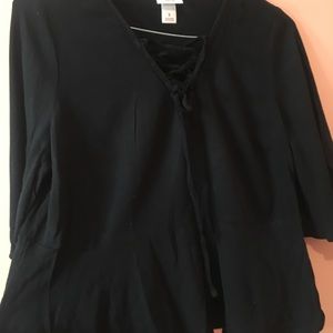 Loose black top with string